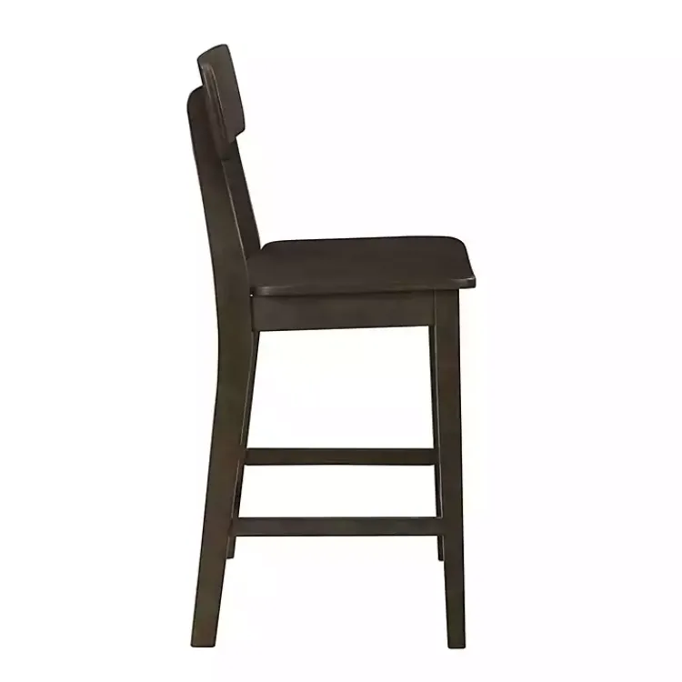 Bar Stools & Counter Height Stools-Kirklands Home Dark Wood Open Back Counter Stool Brown