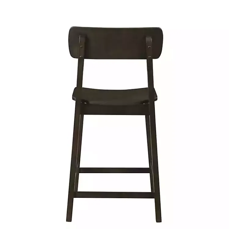 Bar Stools & Counter Height Stools-Kirklands Home Dark Wood Open Back Counter Stool Brown