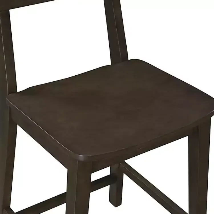 Bar Stools & Counter Height Stools-Kirklands Home Dark Wood Open Back Counter Stool Brown