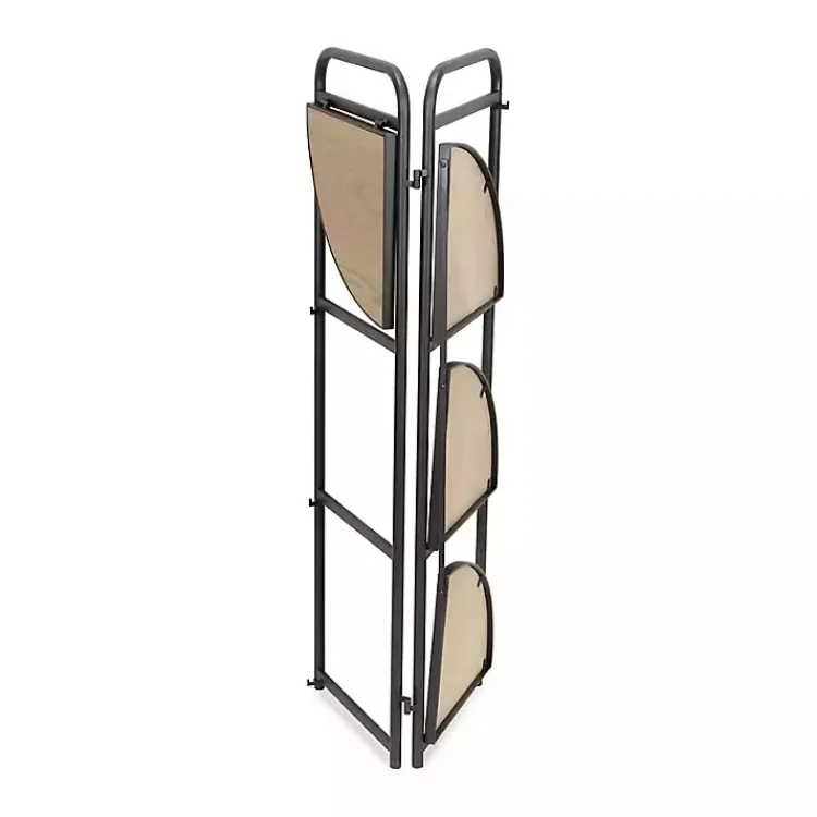 Bookshelves-Kirklands Home Black 4-Tier Foldable Corner Shelf