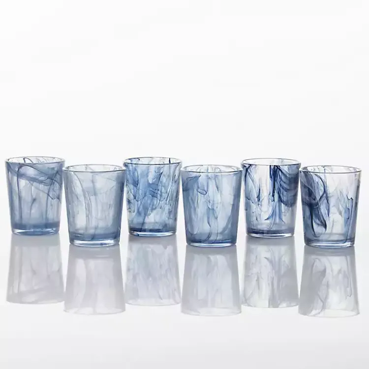 Glassware & Drinkware-Kirklands Home Fortessa Swirl Short Glasses, Set of 6 Blue