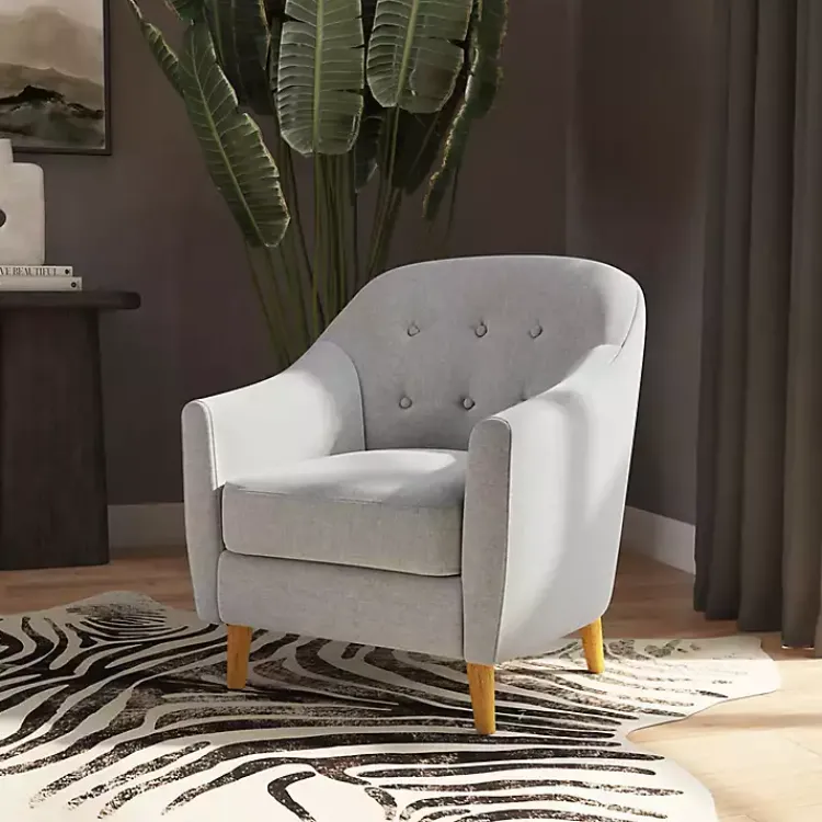 Accent Chairs-Kirklands Home Tufted Woven Accent Chair Gray