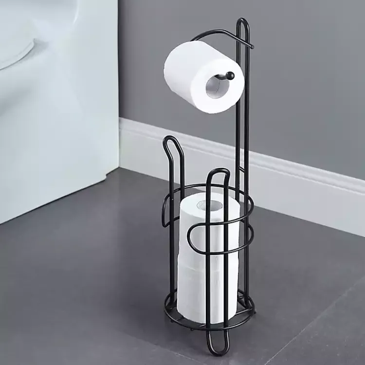 Bathroom Accessories-Kirklands Home Toilet Paper Storage Stand Black