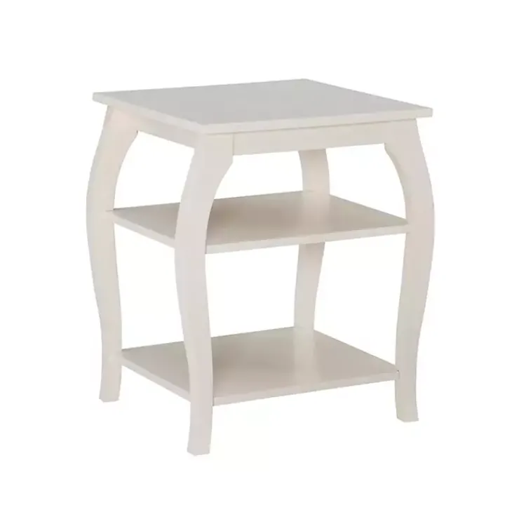 Accent & End Tables-Kirklands Home Prismatic Wood Accent Table White