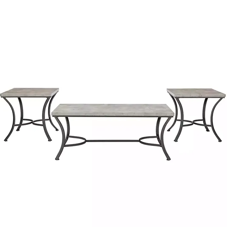 Coffee Tables-Kirklands Home Faux Concrete 3-pc. Coffee & Side Table Set Tan