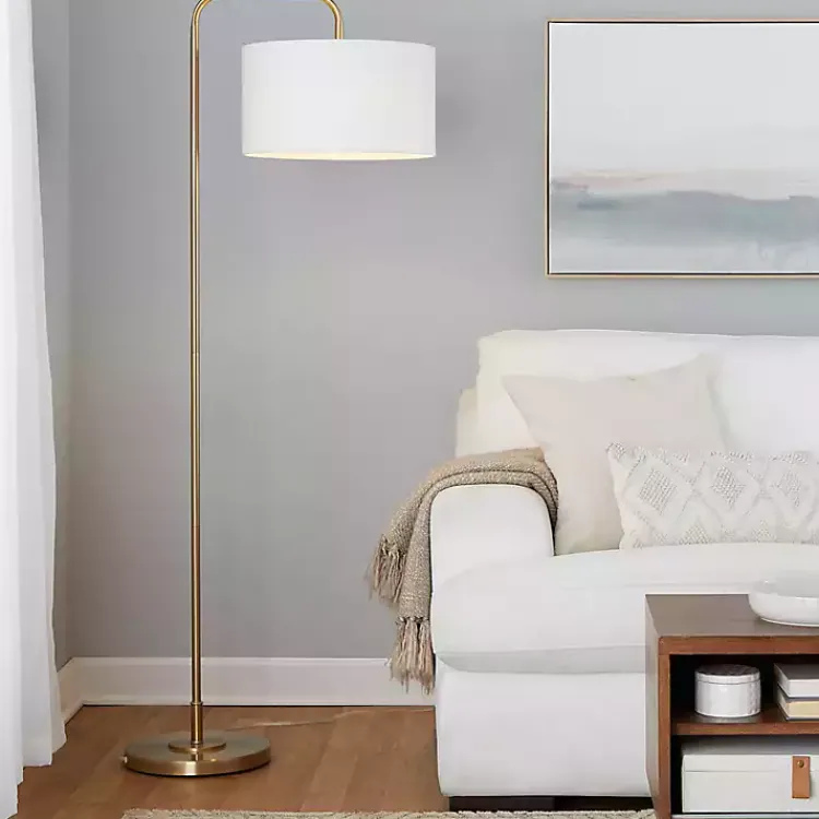 Floor Lamps-Kirklands Home Gold Modern Arch Floor Lamp White