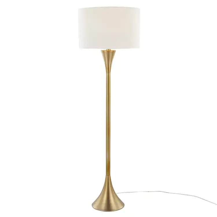 Floor Lamps-Kirklands Home Metal Hourglass Floor Lamp Gold