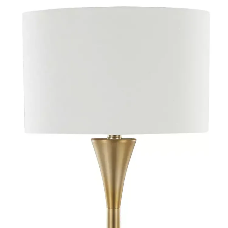 Floor Lamps-Kirklands Home Metal Hourglass Floor Lamp Gold