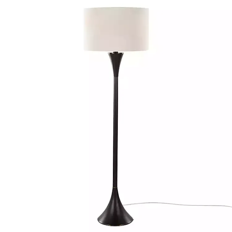 Floor Lamps-Kirklands Home Bronze Metal Hourglass Floor Lamp Brown