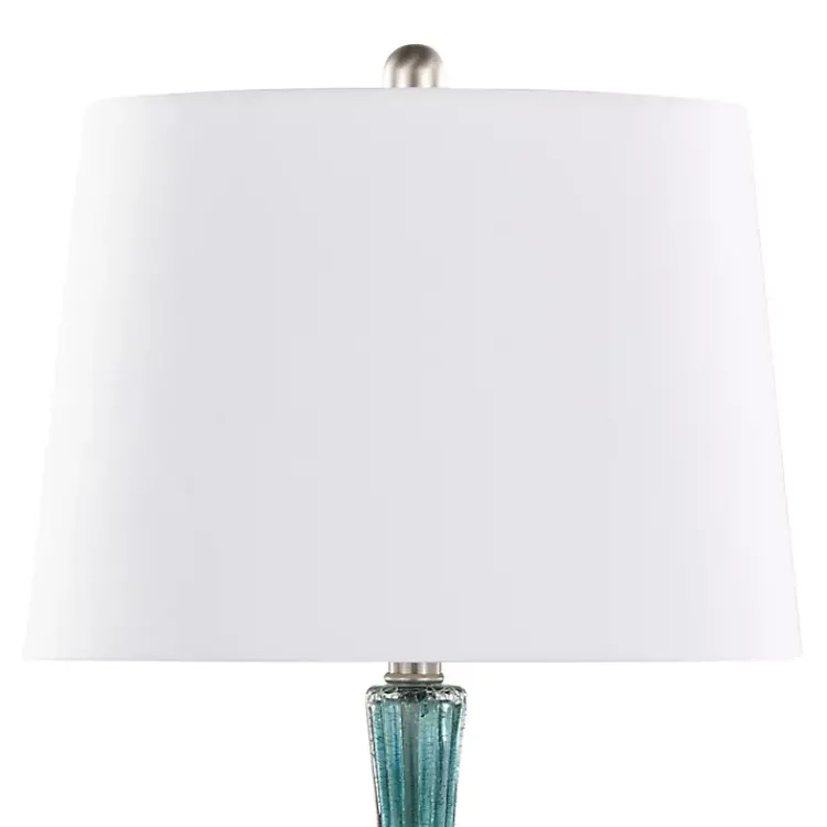 Table Lamps-Kirklands Home Sapphire Crackle Glass Table Lamps, Set of 2 White