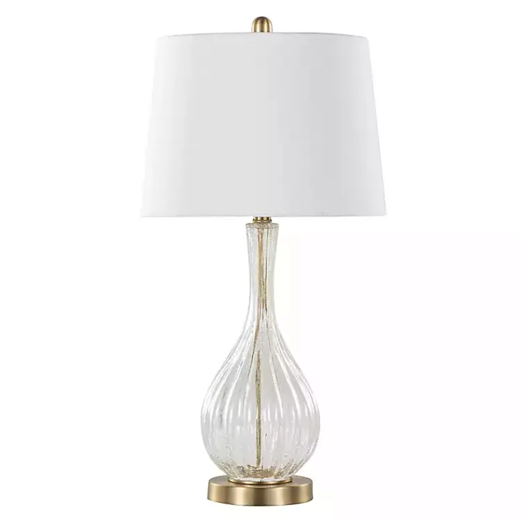 Table Lamps-Kirklands Home Crackle Glass Penny Table Lamps, Set of 2 Clear