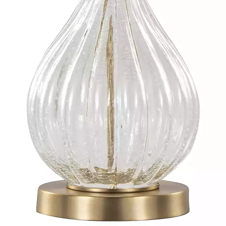 Table Lamps-Kirklands Home Crackle Glass Penny Table Lamps, Set of 2 Clear