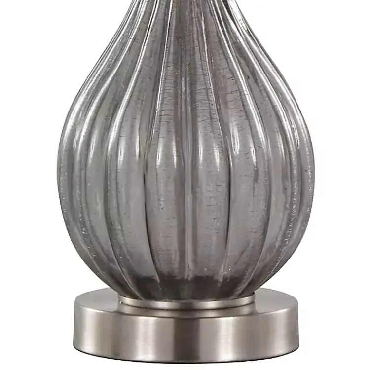 Table Lamps-Kirklands Home Crackle Glass Teardrop Table Lamps, Set of 2 Gray