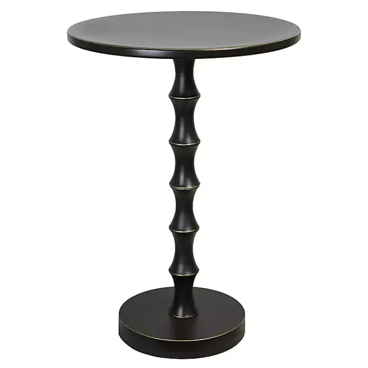 Accent & End Tables-Kirklands Home Metal Bamboo Accent Table Black