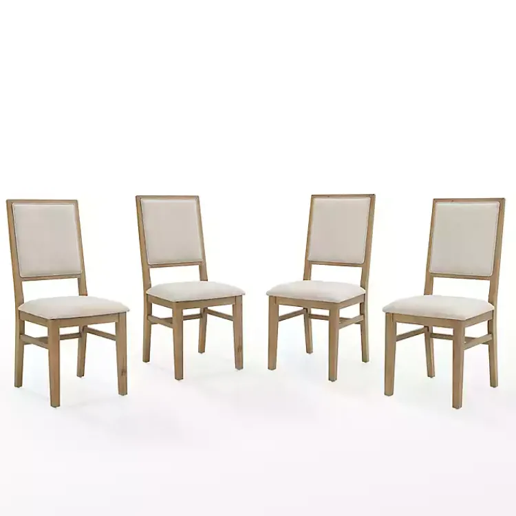 Dining Chairs-Kirklands Home Natural Cream Upholstered Dining Chairs, Set of 4 Ivory