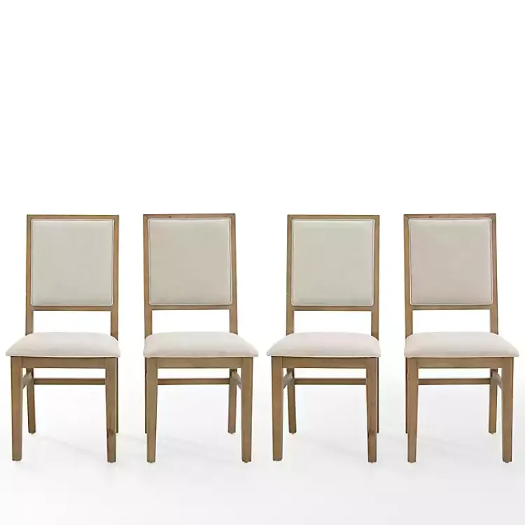 Dining Chairs-Kirklands Home Natural Cream Upholstered Dining Chairs, Set of 4 Ivory
