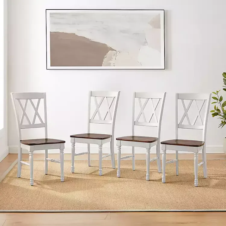 Dining Chairs-Kirklands Home Wood Farmhouse Dining Chairs, Set of 4 White