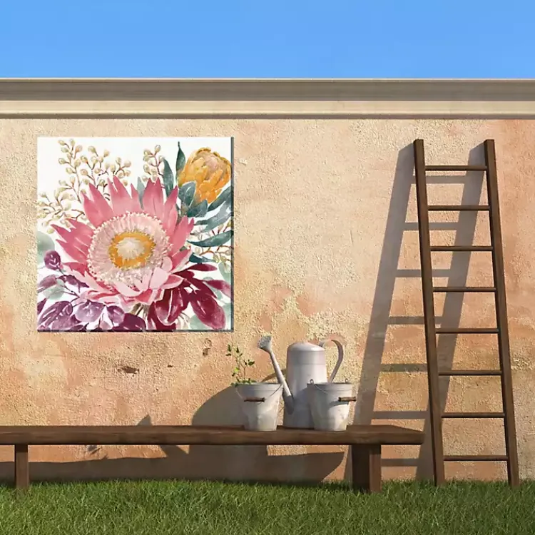 Outdoor Wall Decor-Kirklands Home Protea Floral Outdoor Canvas Art Print