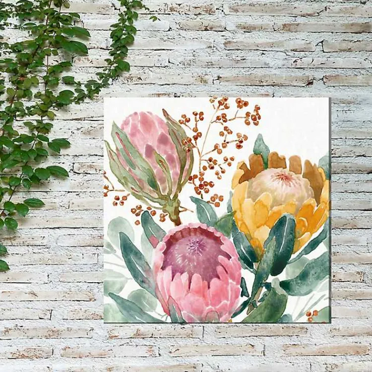 Outdoor Wall Decor-Kirklands Home Blooming Protea Floral Outdoor Canvas Art Print