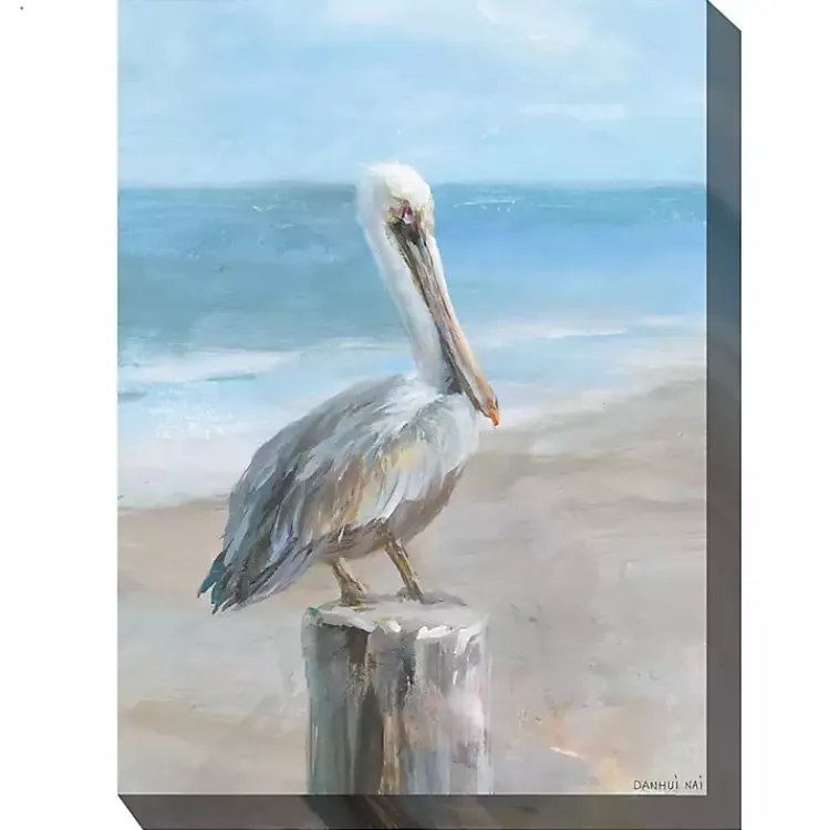 Outdoor Wall Decor-Kirklands Home Pelican Portrait Outdoor Canvas Art Print Blue