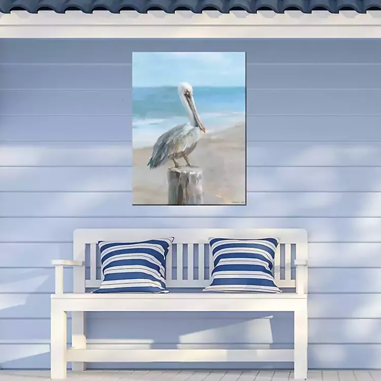 Outdoor Wall Decor-Kirklands Home Pelican Portrait Outdoor Canvas Art Print Blue