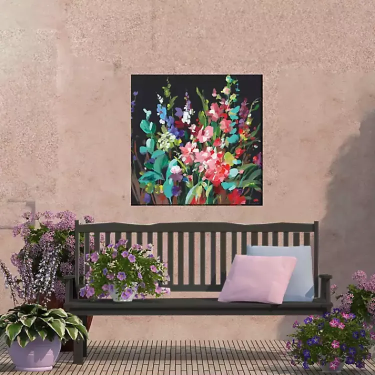 Outdoor Wall Decor-Kirklands Home Midnight Floral Outdoor Canvas Art Print