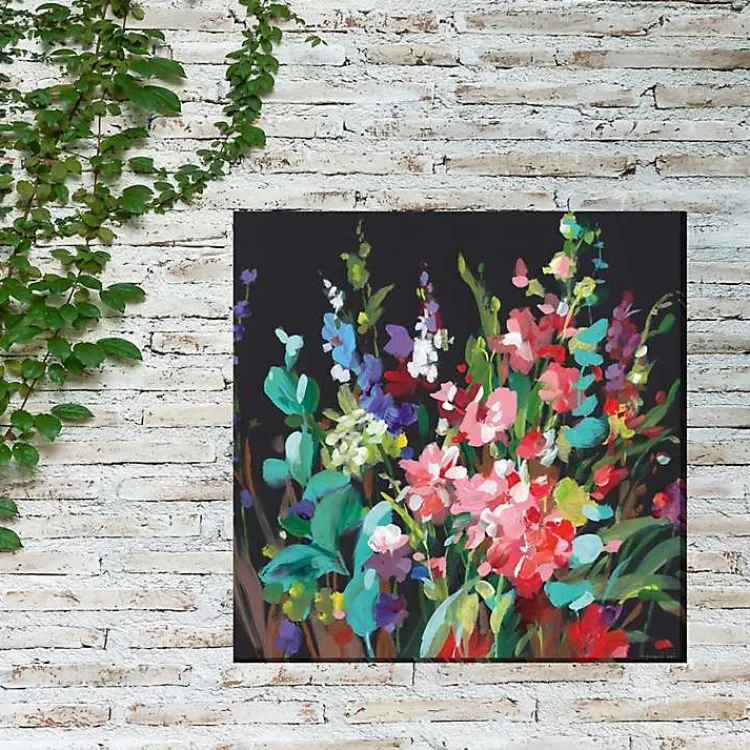 Outdoor Wall Decor-Kirklands Home Midnight Floral Outdoor Canvas Art Print