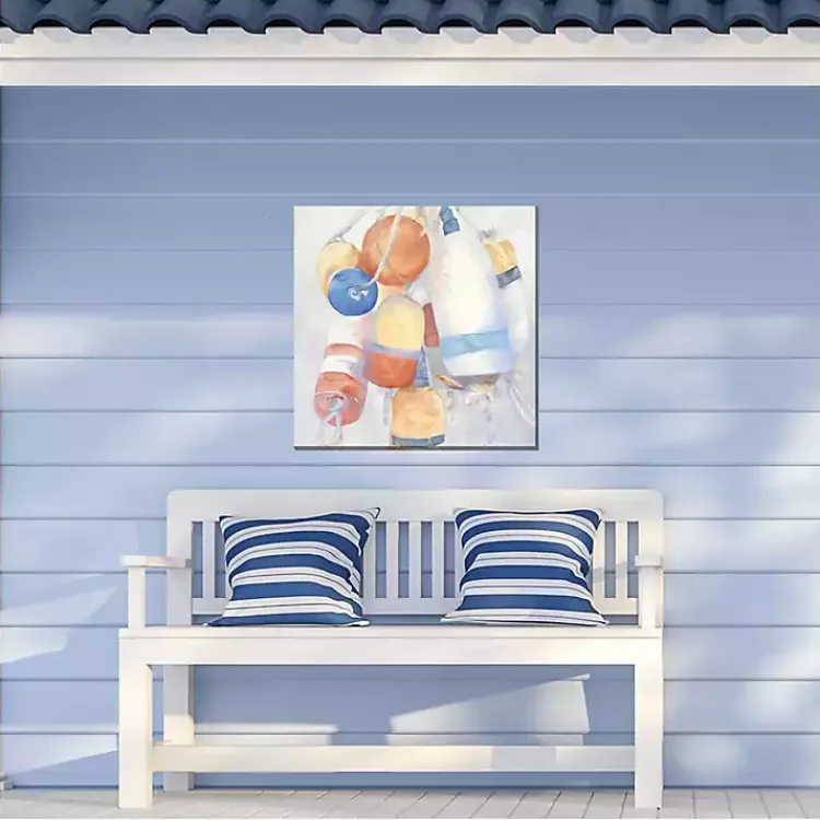 Outdoor Wall Decor-Kirklands Home Pastel Buoys Outdoor Canvas Art Print