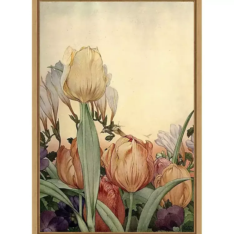 Canvas Art-Kirklands Home Fantasy Garden Tulip Framed Canvas Art Print