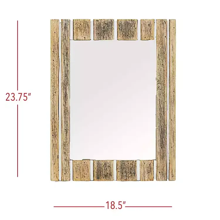Decorative Mirrors-Kirklands Home Rustic Driftwood Striped Wall Mirror