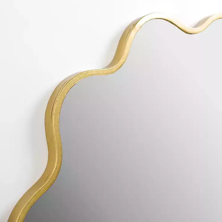 Decorative Mirrors-Kirklands Home Alexandria Gold Scalloped Wall Mirror
