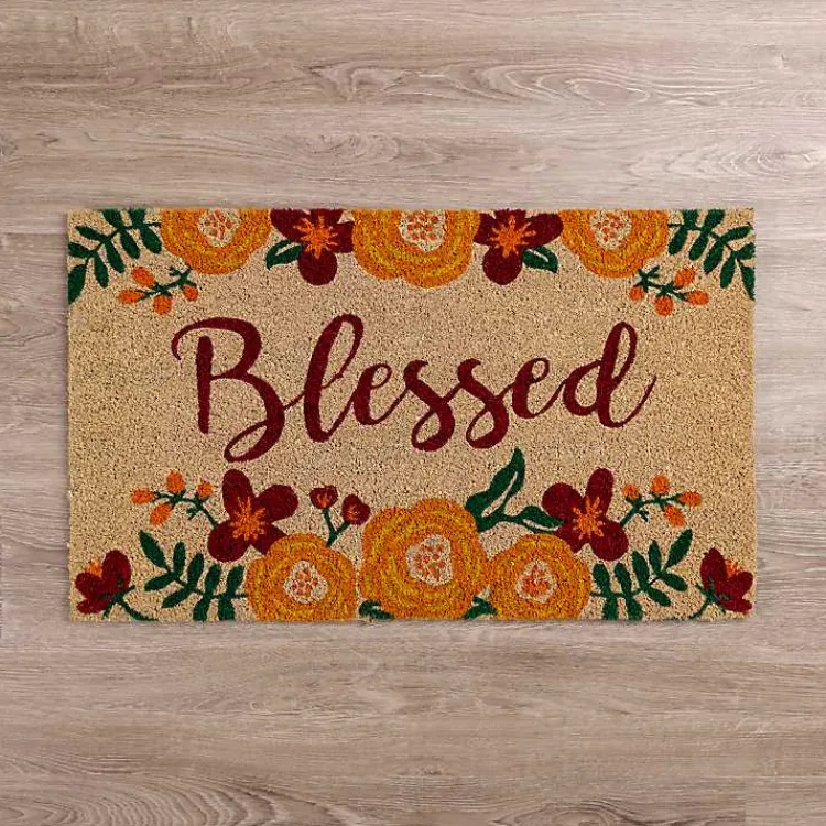 Doormats-Kirklands Home Blessed Fall Floral Doormat
