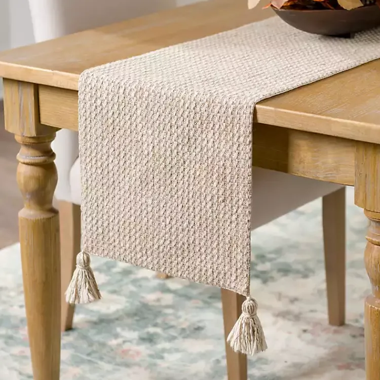 Table Linens-Kirklands Home Neutral Mottled Table Runner Tan