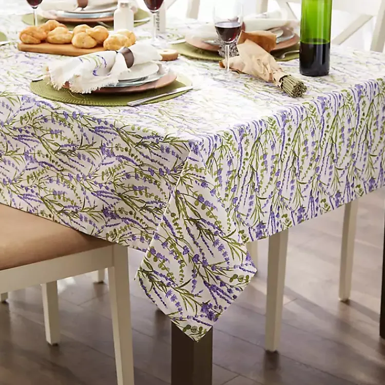 Table Linens-Kirklands Home Lavender Fields Cotton Tablecloth