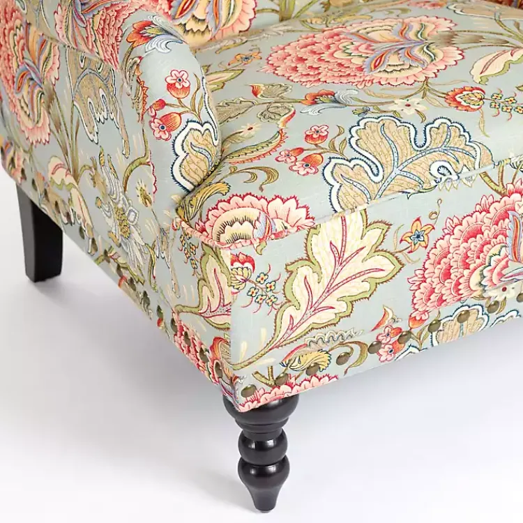 Accent Chairs-Kirklands Home Floral Tufted Rebecca Accent Chair Pink