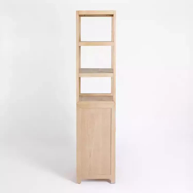 Cabinets & Sideboards-Kirklands Home Natural Wood Bookcase Modular Cabinet Tan