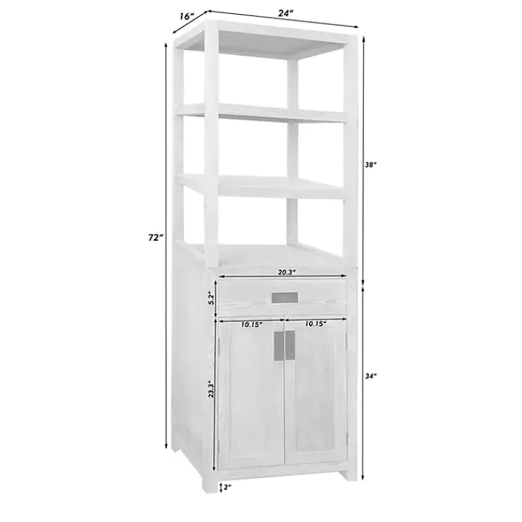 Cabinets & Sideboards-Kirklands Home Natural Wood Bookcase Modular Cabinet Tan