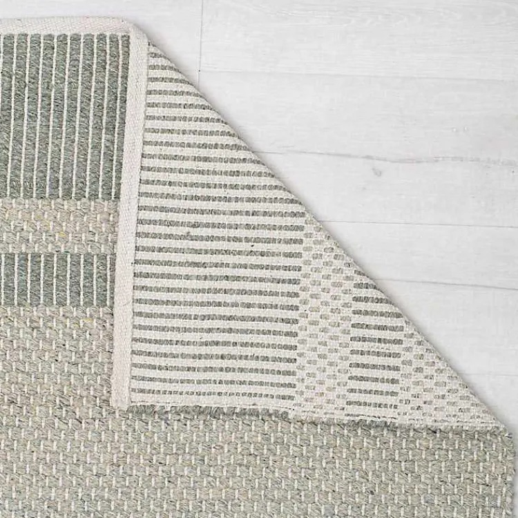 Area Rugs-Kirklands Home Olive Striped Border Area Rug Green