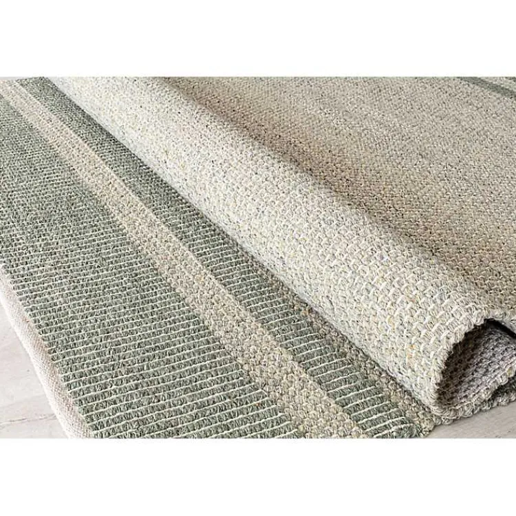 Area Rugs-Kirklands Home Olive Striped Border Area Rug Green