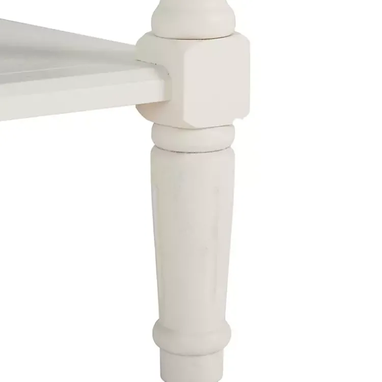 Console Tables-Kirklands Home Cream Carved 2-Drawer Console Table White