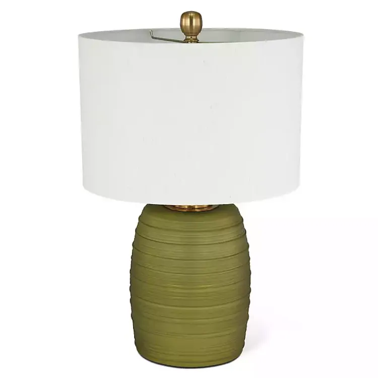 Table Lamps-Kirklands Home Green Glass Fiola Table Lamp White