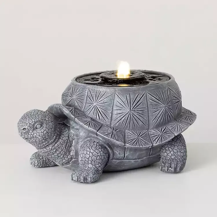 Garden Decor-Kirklands Home Resin Tortoise Outdoor Fountain Gray