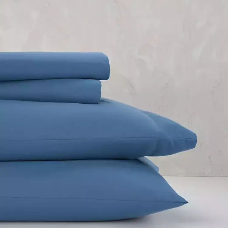 Bed Sheets-Kirklands Home Dark Microfiber 4-pc. King Sheet Set Blue