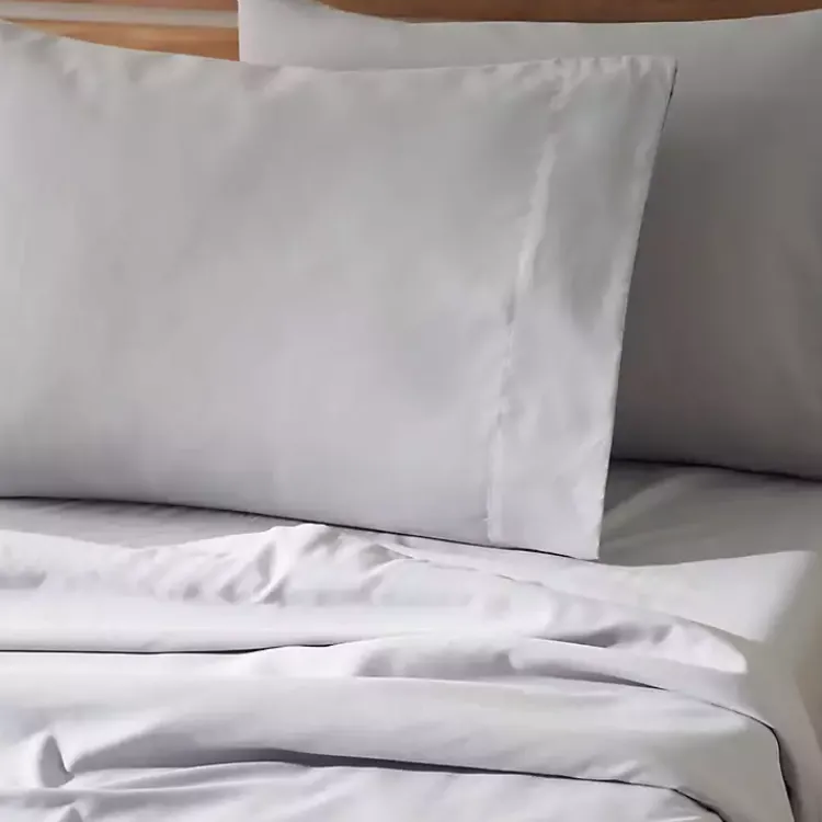 Bed Sheets-Kirklands Home Light Microfiber 4-pc. King Sheet Set Gray