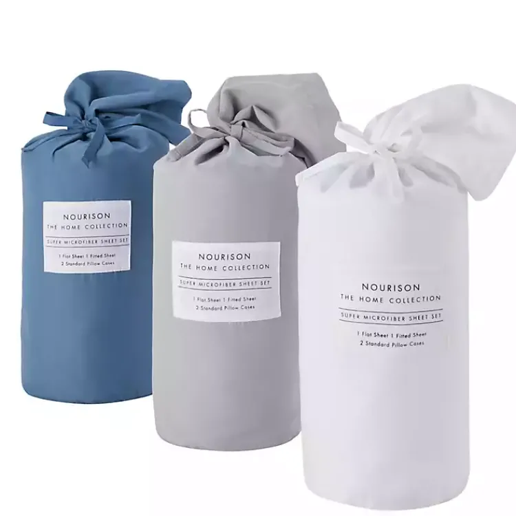 Bed Sheets-Kirklands Home Light Microfiber 4-pc. King Sheet Set Gray