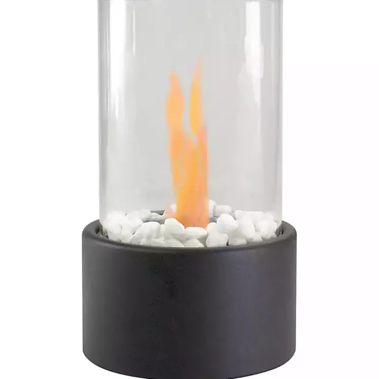 Fire Pits-Kirklands Home Outdoor Tabletop Fireplace on Base Black