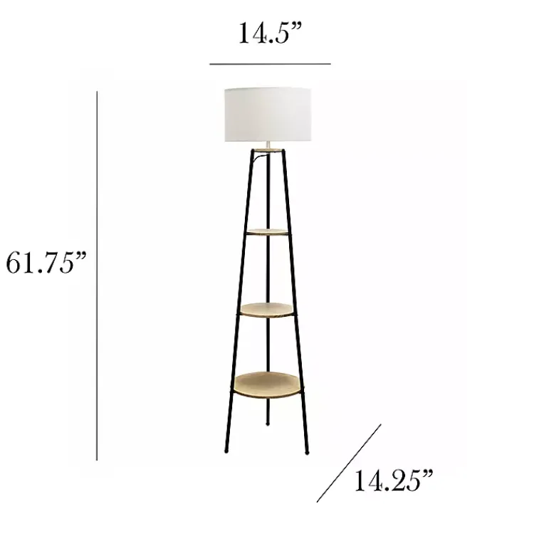 Floor Lamps-Kirklands Home Natural 3-Tier Tripod Floor Lamp