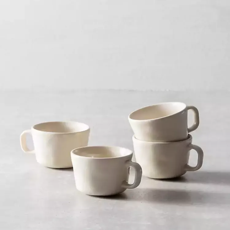 Glassware & Drinkware-Kirklands Home Fortessa Sand Ceramic Espresso Cups, Set of 4 Tan