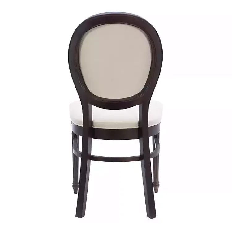 Dining Chairs-Kirklands Home Brown Upholstered Oval Dining Chairs, Set of 2 White