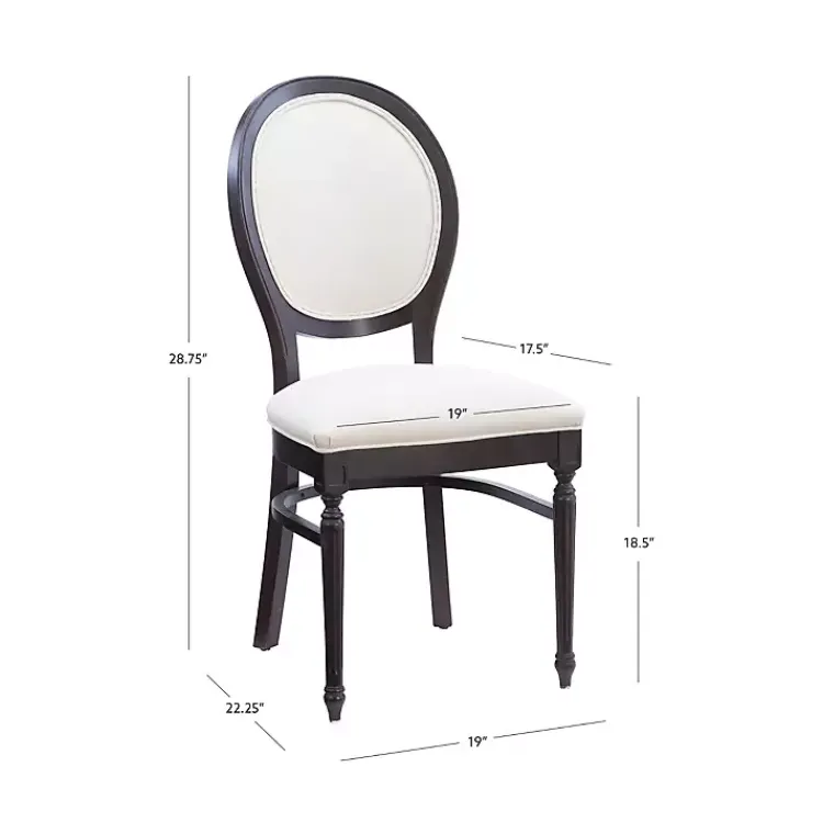 Dining Chairs-Kirklands Home Brown Upholstered Oval Dining Chairs, Set of 2 White